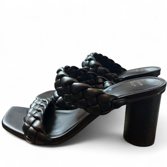 Women’s Black Braided Sandals – Size 7 | Chunky Round Heel Like New | a. New Day - Picture 1 of 8